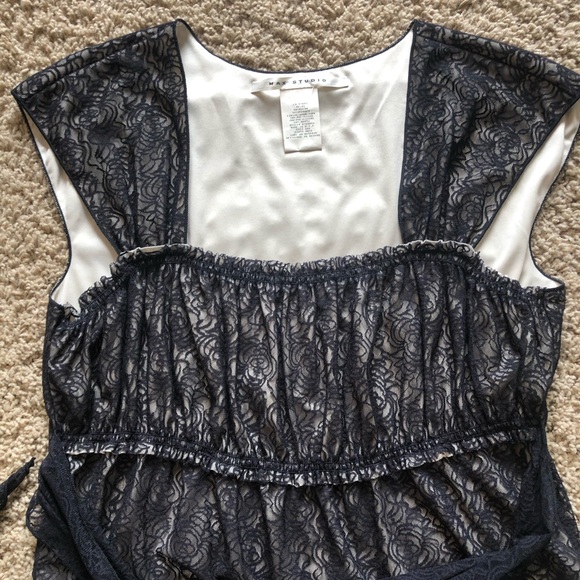 Max Studio Black Lacy Top - Picture 2 of 8